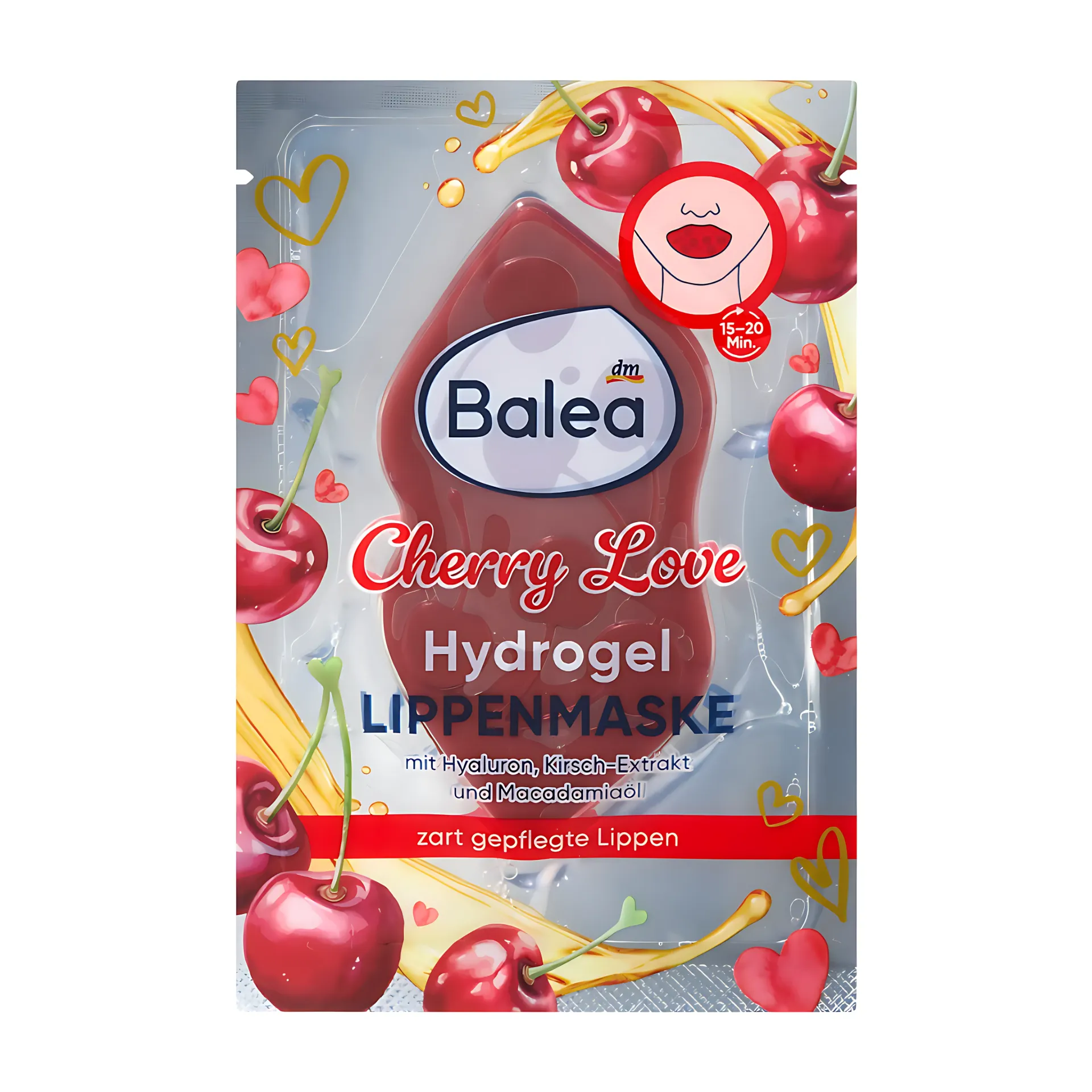 Balea Masque à lèvres Hydrogel Cherry Love - 1 St
