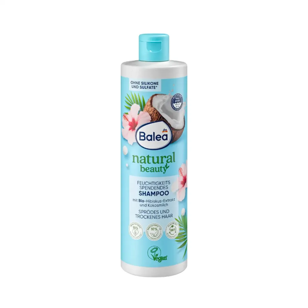 Balea Shampooing Natural Beauty à l'extrait d'hibiscus et au lait de coco 400ml